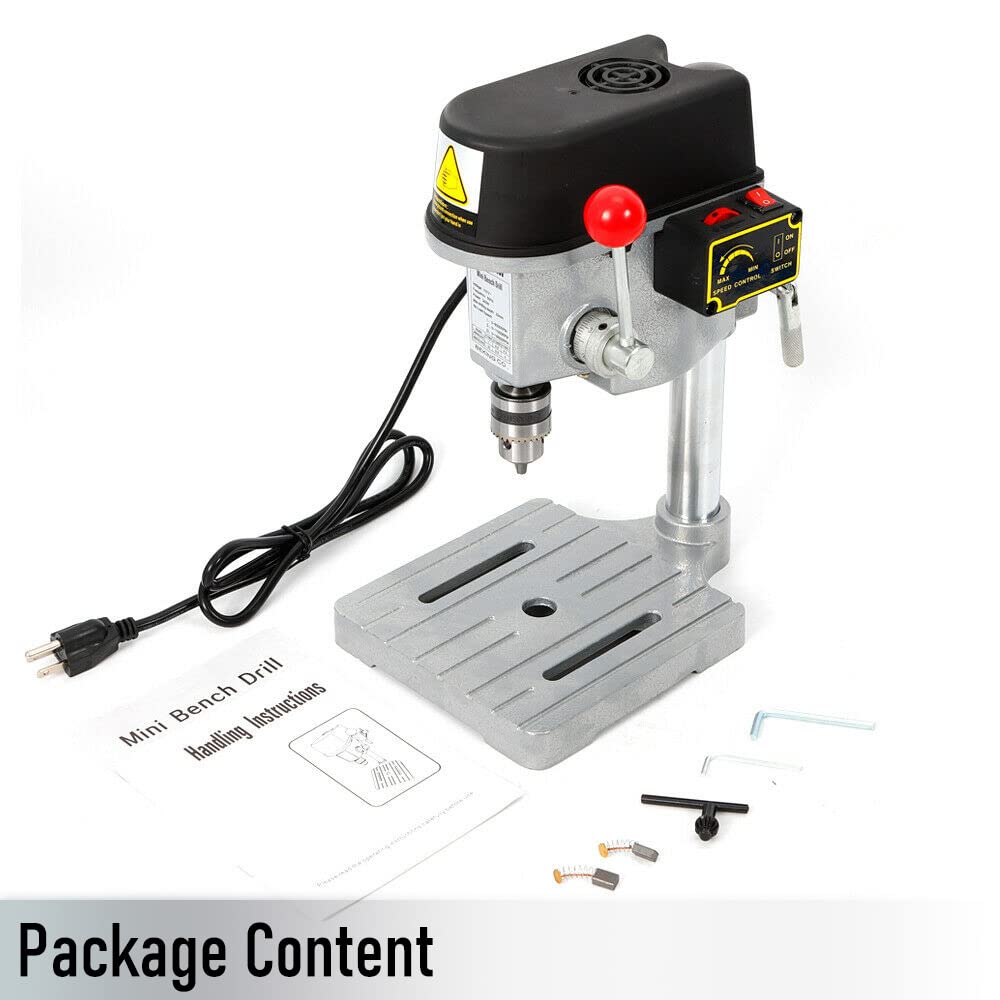 Mini Bench Drill Press, 340W Portable Drill Workbench, Light-Duty DIY Craft Drilling Repair Tool Expanding Drilling Machine Pressed-in Chuck 1-10mm