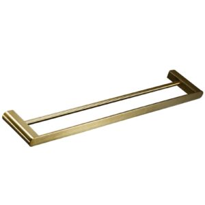 towel rail bar, stainless steel double towel holder, 40cm - 80cm wall mounted polished bath towel rack for bathroom and kitchen, gold