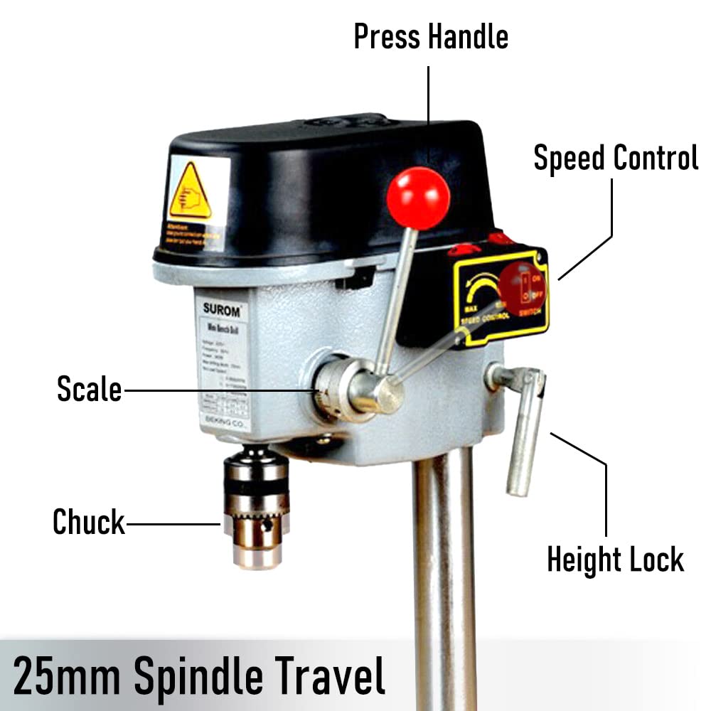 Mini Bench Drill Press, 340W Portable Drill Workbench, Light-Duty DIY Craft Drilling Repair Tool Expanding Drilling Machine Pressed-in Chuck 1-10mm