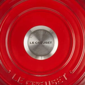 Le Creuset Signature Enameled Cast Iron 9.5"/1.75qt. Bread Oven - Cerise w/Additional Engraved Personalized Stainless Steel Knob