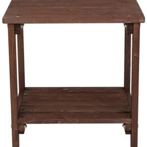 be current Outdoor Rectangular Side Table,Outdoor Patio Table Coffee Tea Bistro Small End Table,Wood with Storage,Outside Wooden Accent Furniture for Balcony Porch Garden, Brown