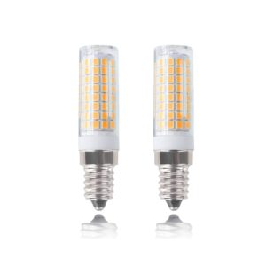 e14 led bulb 7w 120v european light bulbs equivalent 75w incandescent bulb, dimmable e14 base for cooker hood bulbs turkish lamp bulb, e14 socket light bulb warm white 3000k (2 pack)