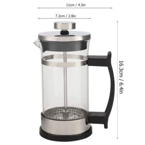 French Press Stainless Steel Espresso Maker, Plunger Coffee Maker, Espresso and Tea Maker with Filter, French Press Coffee Machine 11 x 7.2 x16.3cm