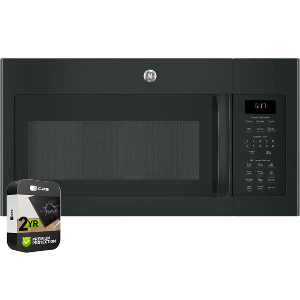 GE JVM6175YKFS 1.7 Cu. Ft. Over-the-Range Fingerprint Resistant Microwave Oven Stainless Steel Bundle with 2 YR CPS Enhanced Protection Pack