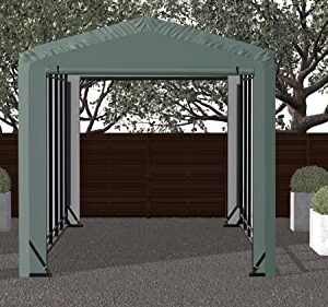 ShelterLogic ShelterTube Garage & Storage Shelter, 10' x 27' x 10' Heavy-Duty Steel Frame Wind and Snow-Load Rated Enclosure, Green