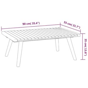 vidaXL Patio Lounge Set 4 Piece, Sectional Sofa for Outdoor Backyard, Couch with Cushions, Patio Furniture Set with Table, Solid Wood Acacia