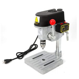 mini bench drill press, 340w portable drill workbench, light-duty diy craft drilling repair tool expanding drilling machine pressed-in chuck 1-10mm