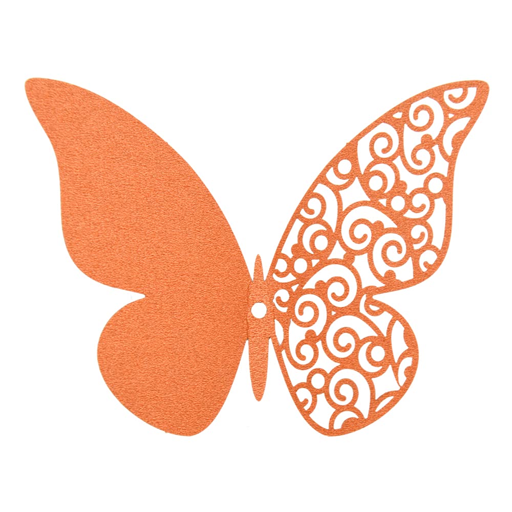 Pengcen 12 Pcs 3D Butterfly Wall Stickers,DIY Wall Decor,Removable Paper Butterflies Sticker,Decoration Kids Bedroom and Wedding,Orange,Pattern A