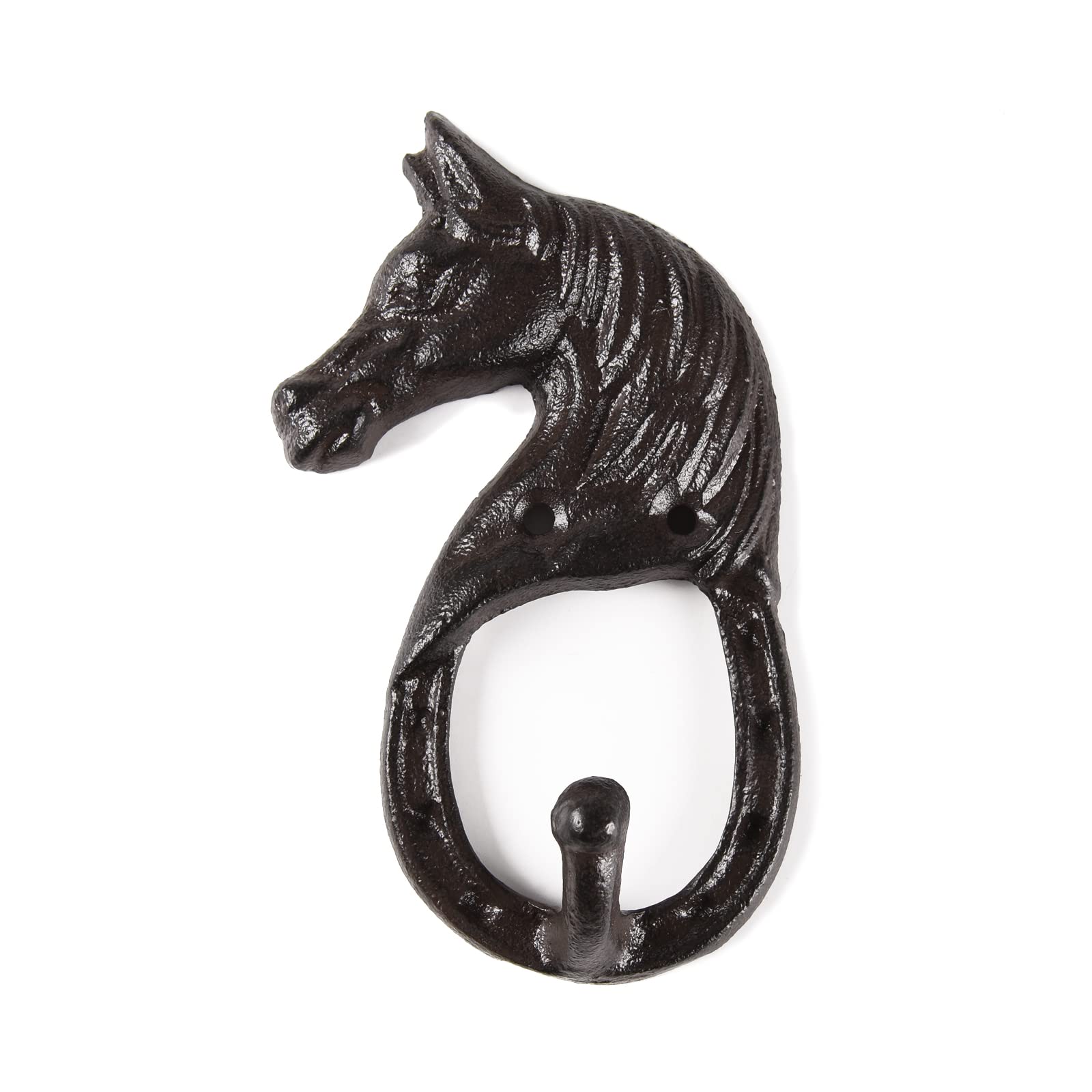 BRASSTAR Cast Iron Horse Head Single Wall Coat Hook Hanging for Coats, Bags, Hats, Towels, Keys, Rustic Retro Home Decorative Gift TQGJPT269