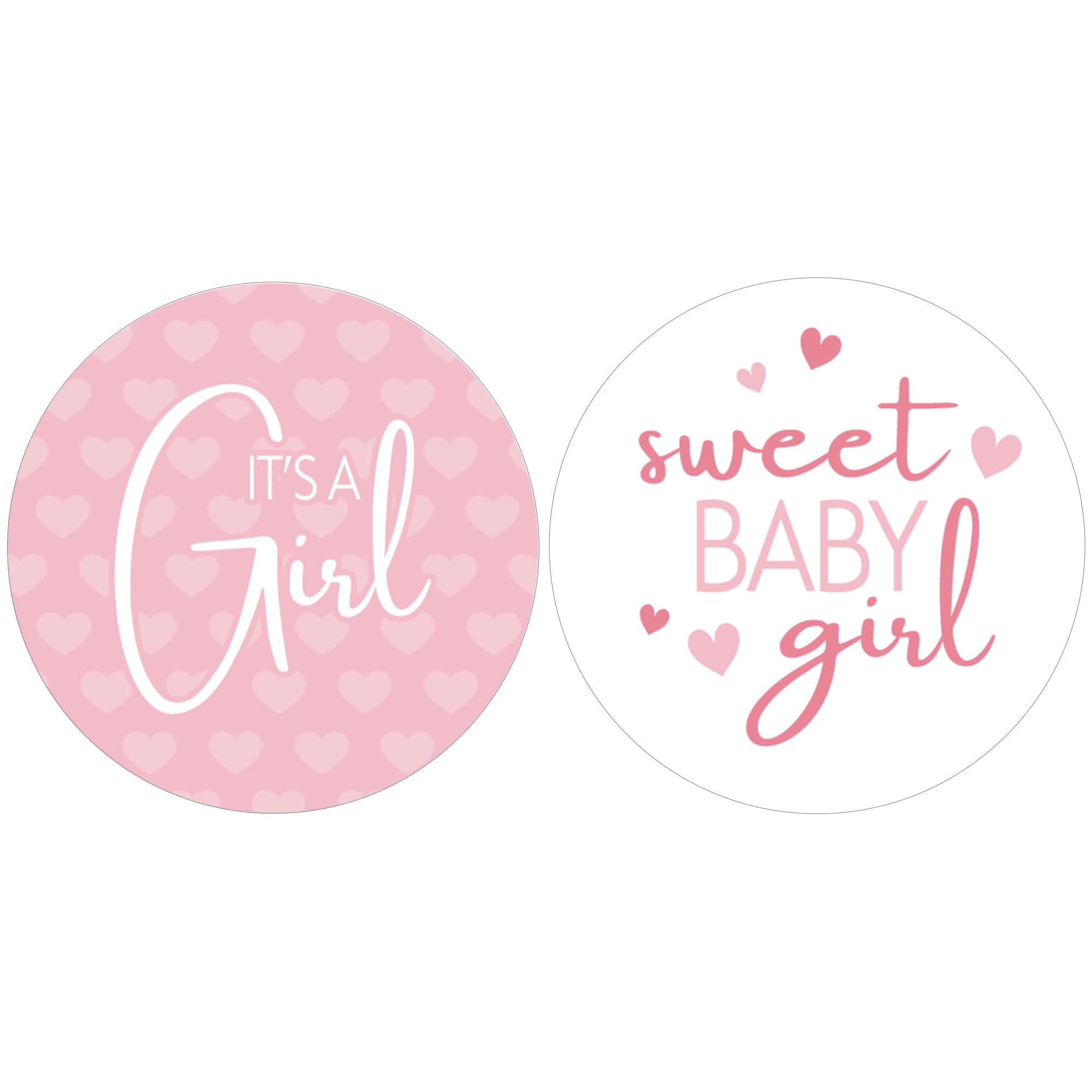 Pink It’s a Girl Baby Shower Stickers, Sweet Baby Girl Baby Shower Party Favor Bag Labels - 40 Count