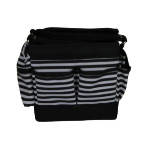 Everything Mary Deluxe Store and Tote, Black & White Stripe - Caddy for Art, Craft, Sewing & Scrapbooking Supplies - Craft Organizers and Storage with Many Compartments