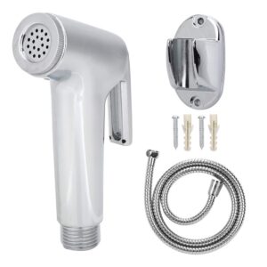 Bidet Sprayer, 3Pcs/Set Electroplating Toilet Sprayer ABS Spray Head Bracket Hose Kit Handheld Bathroom Accessories