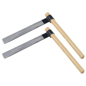 timber tuff shingle froe traditional woodworking tool w/anodized steel blade & lightweight handle for wood splitting, shaving, & scraping (2 pack)