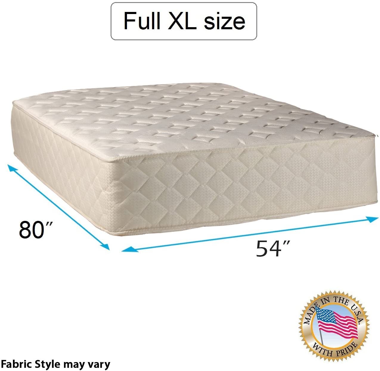 DS USA Highlight Luxury Firm Full XL Size Mattress Only with Mattress Cover Protector Included - Fully Assembled, Innerspring Coils, Premium Edge Guards, Longlasting Comfort