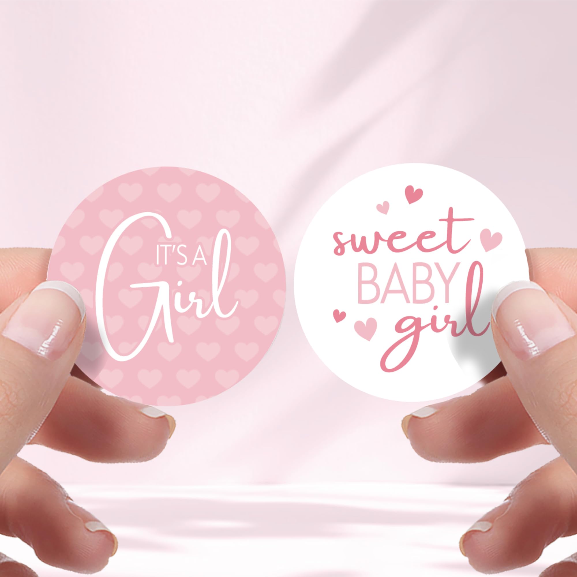 Pink It’s a Girl Baby Shower Stickers, Sweet Baby Girl Baby Shower Party Favor Bag Labels - 40 Count