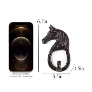 BRASSTAR Cast Iron Horse Head Single Wall Coat Hook Hanging for Coats, Bags, Hats, Towels, Keys, Rustic Retro Home Decorative Gift TQGJPT269