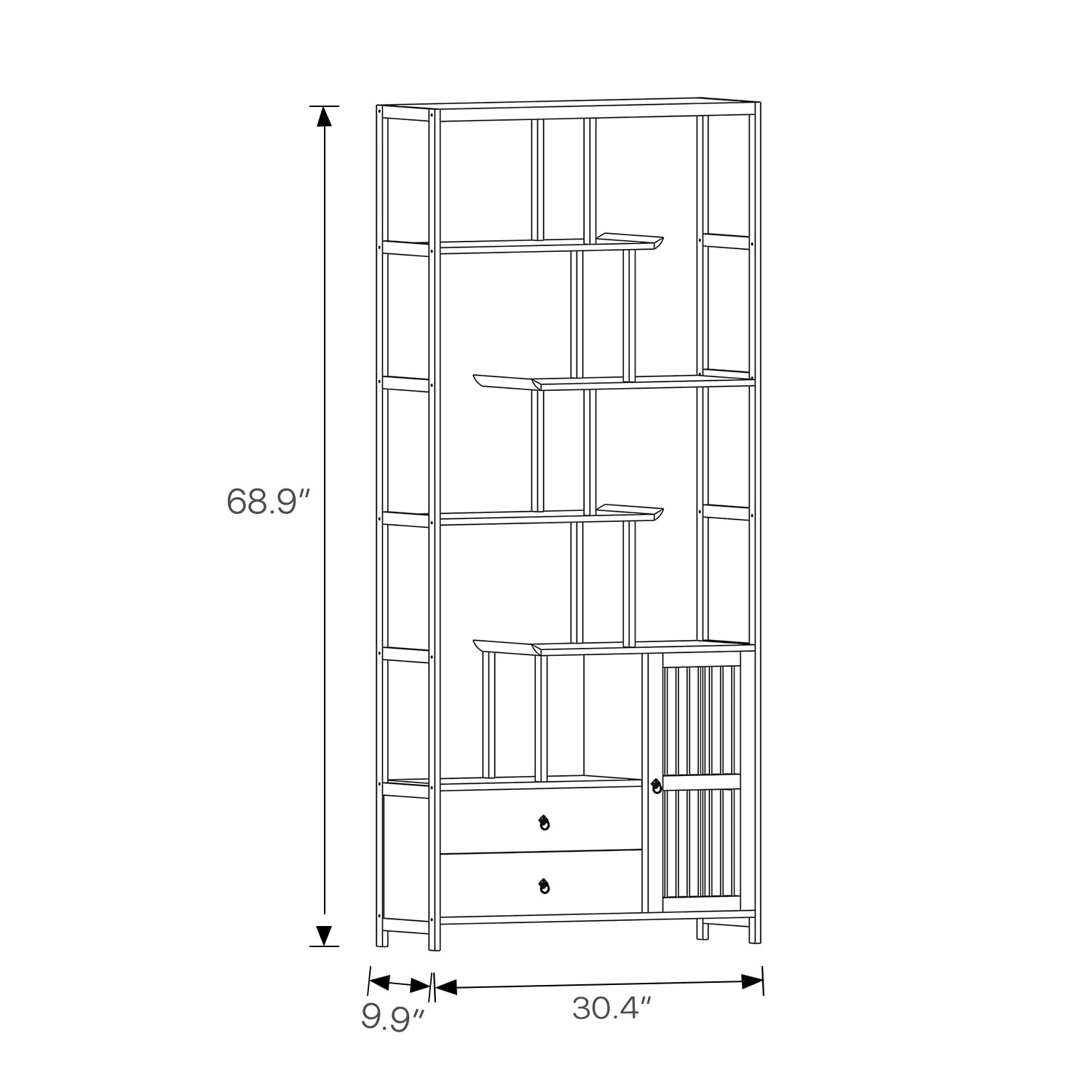 MoNiBloom Bamboo 7 Tier Staggered Bookshelf Etagere Vintage Bookcase Display Open Shelf for Home Living Room Office Bedroom, Brown