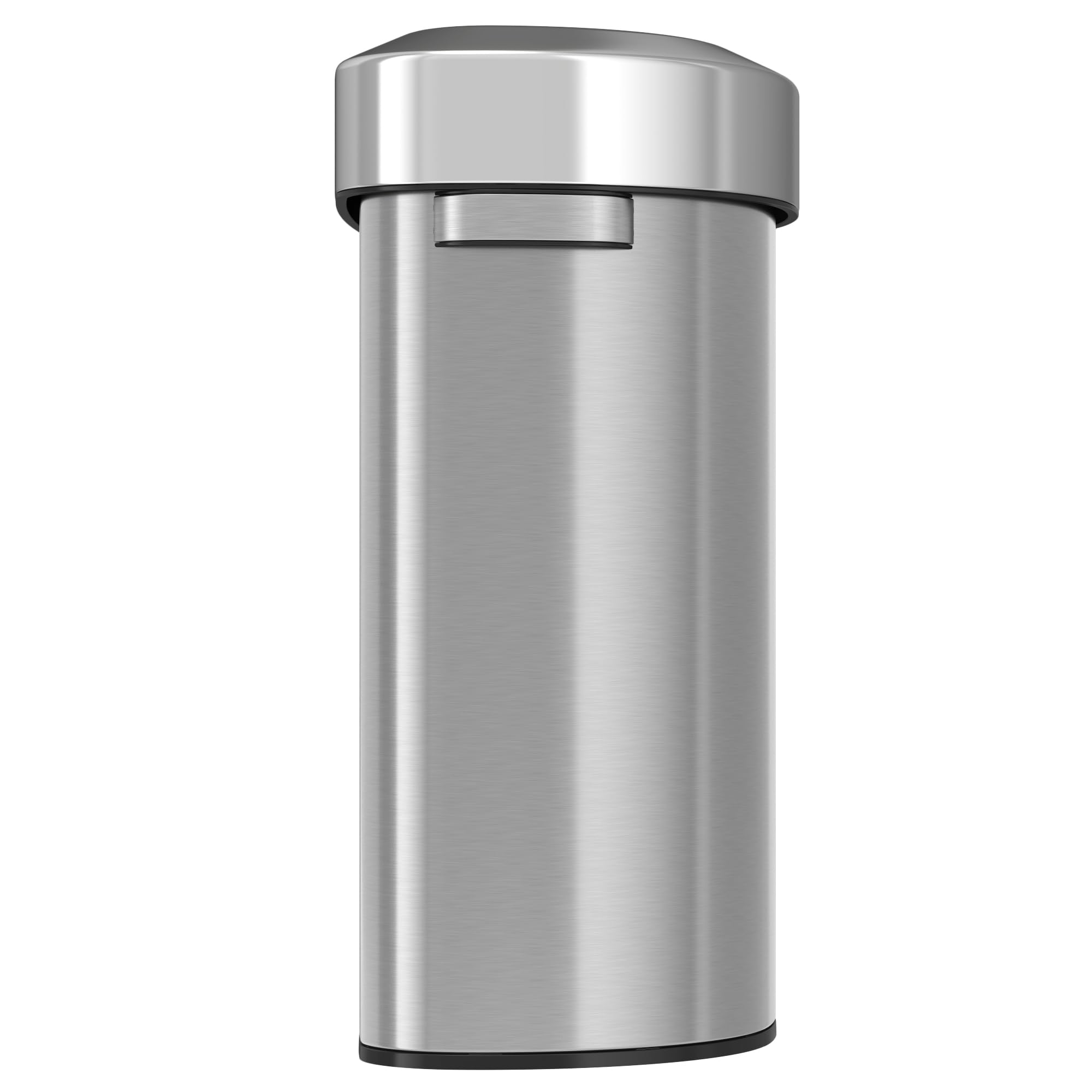 iTouchless 23 Gallon Stainless Steel Semi-Round Open Top Trash Can and Recycle Bin, 87 Liter, Slim and Space-Saving Design for Home, Office, Kitchen, Restaurant, Restroom, Large Capacity