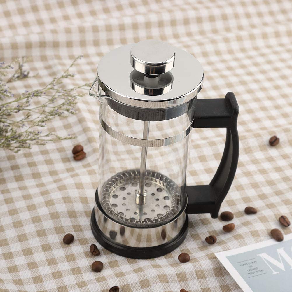 French Press Stainless Steel Espresso Maker, Plunger Coffee Maker, Espresso and Tea Maker with Filter, French Press Coffee Machine 11 x 7.2 x16.3cm