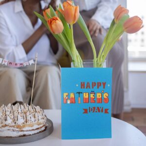 OWOXER Pop Up Fathers Day Card, Happy Funny Fathers Day Card From Daughter Husband Son Wife, Dad Birthday Card with Envelope.