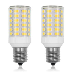 zhenming upgraded 5304517886 kei d28a kel2811 freezer light bulb e17 4w refrigerator light bulb replace, daylight 5.5w appliance lamp range hood 40w-60w equivalent, ac100-265v non-dimmable, pack of 2