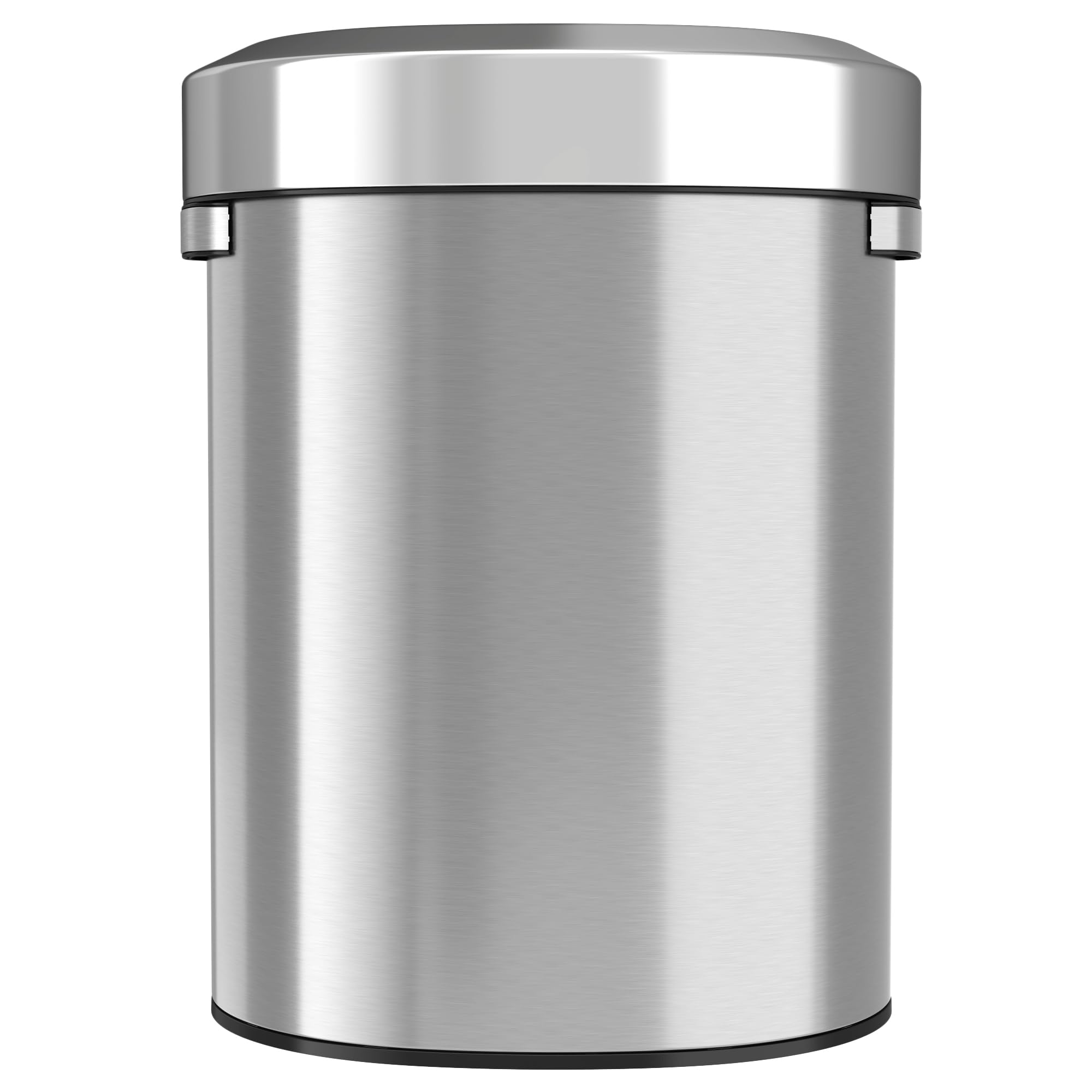 iTouchless 23 Gallon Stainless Steel Semi-Round Open Top Trash Can and Recycle Bin, 87 Liter, Slim and Space-Saving Design for Home, Office, Kitchen, Restaurant, Restroom, Large Capacity