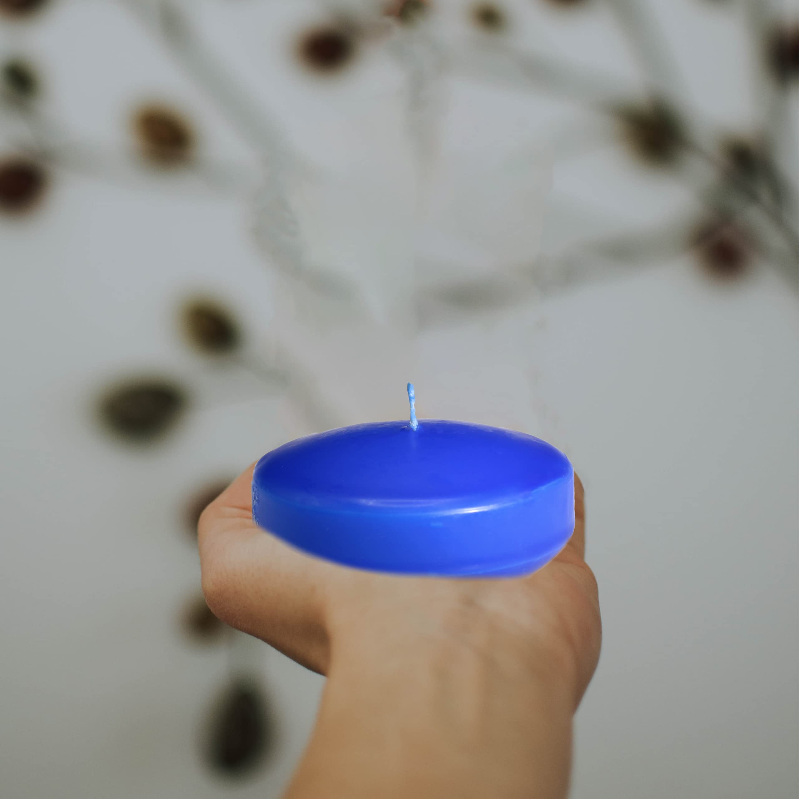 CandleNScent Unscented Floating Candles | Large 3 Inch - Fits in 3 Inch Vase and Above | Dark Blue | Floats On Water | Pack of 12