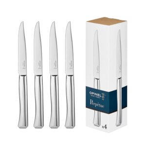 opinel perpétue flatware collection, timeless and elegant stainless steel construction, dishwasher safe, designed in france, made in portugal (4 piece knife set)