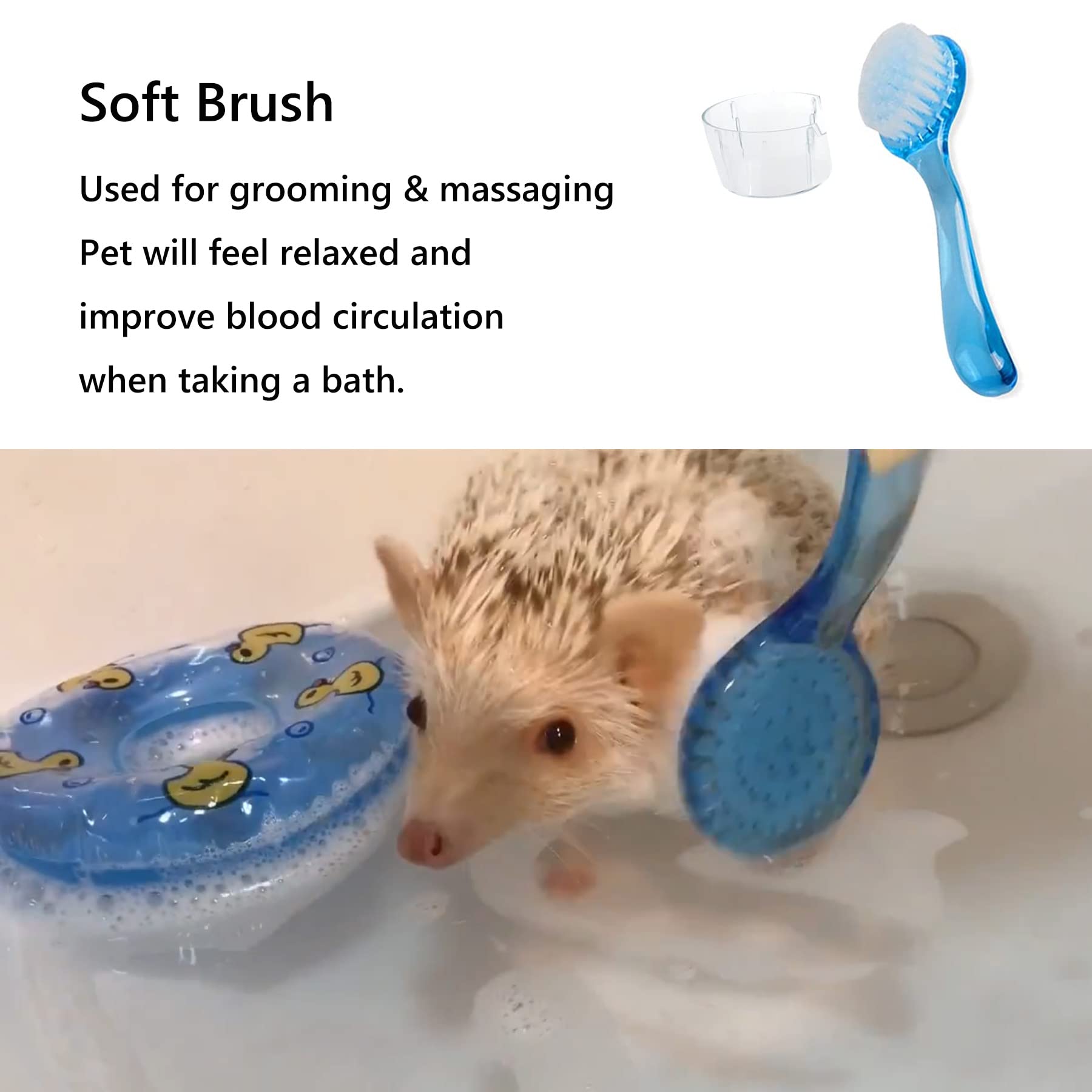 JSLZF Small Animal Grooming Kit - Foldable Bathtub, Nail Clippers, Bathing Brushes, Towel for Guinea Pigs & Hedgehogs