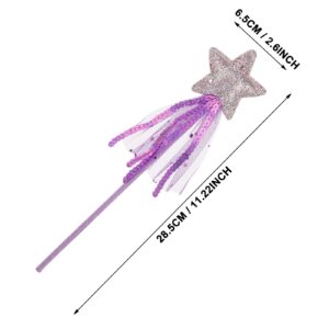 Prasacco 3 PCS Fairy Wands Glitter Princess Wands Star Wands Fairy Stick for Christmas Costume Prop Birthday Party Supply Cosplay Accessories