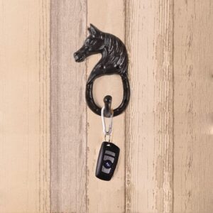 BRASSTAR Cast Iron Horse Head Single Wall Coat Hook Hanging for Coats, Bags, Hats, Towels, Keys, Rustic Retro Home Decorative Gift TQGJPT269