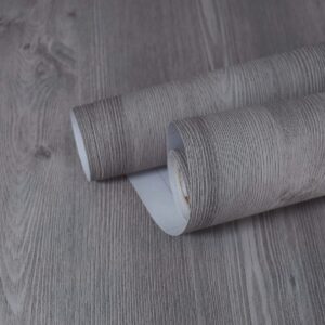 likiliki wood contact paper wood wallpaper light gray wood grain contact paper grey peel and stick wallpaper self-adhesive removable wall paper for cabinets and drawers countertops vinyl 15.7"x118"