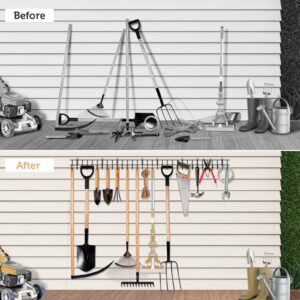 zacurter Garden Tool Organizer, Garage Tool Organizer and Storage Wall Mount for Shed Organization, 4 Pack All Metal Yard Lawn Tool Organizer for Garage Hanger, Shovel Golder for Rakes, Hoes, Hoses