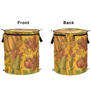 Autumn Pumpkin Pop Up Laundry Hamper Collapsible with Lid Dirty Clothes Hamper Laundry Basket Storage Hamper Organizer for Kids Room, Closet, bathroom, Bedroom