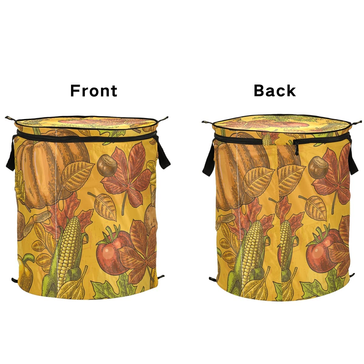 Autumn Pumpkin Pop Up Laundry Hamper Collapsible with Lid Dirty Clothes Hamper Laundry Basket Storage Hamper Organizer for Kids Room, Closet, bathroom, Bedroom