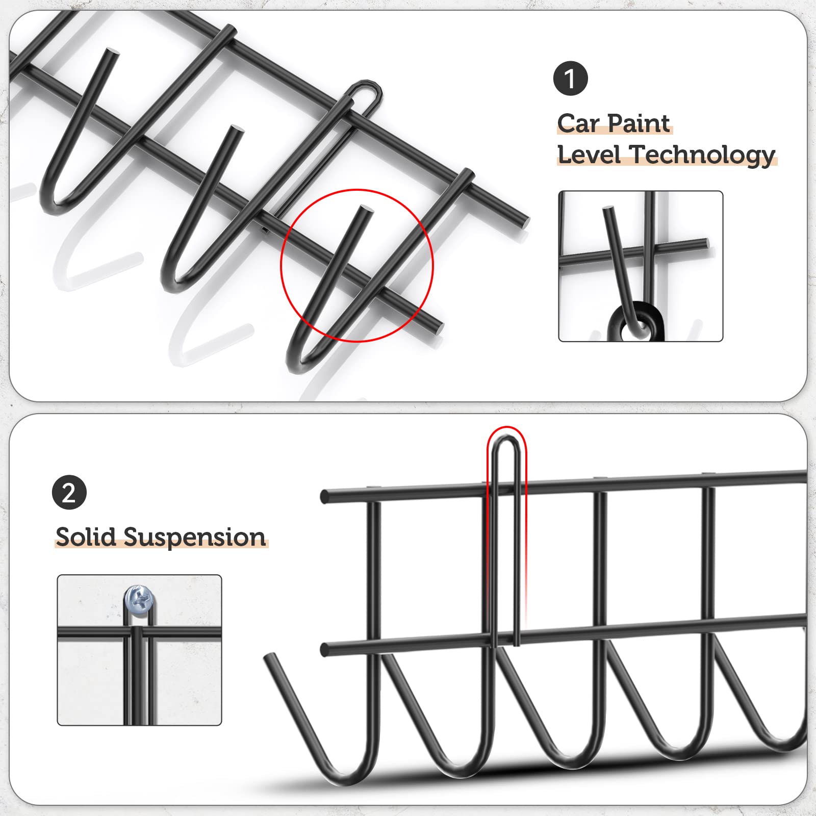 zacurter Garden Tool Organizer, Garage Tool Organizer and Storage Wall Mount for Shed Organization, 4 Pack All Metal Yard Lawn Tool Organizer for Garage Hanger, Shovel Golder for Rakes, Hoes, Hoses