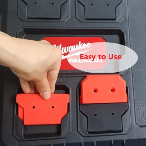 JILINWEI 8 Pcs Mounting Feet for Milwaukee Packout,Mounting Plate Feet Mount Adapter Compatible with Milwaukee Packout System,Red