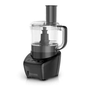 black+decker food processor and vegetable chopper, stainless steel blade, 8-cup capacity, 450w power with attachments to shred, slice, mince, grind, and puree