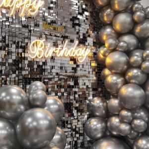 MOXMAY Metallic Sliver Balloons Different Sizes, 102 Pcs 18 12 10 5 inch Sliver Latex Chrome Balloon for Graduation Baby Shower Birthday Wedding Party Decorations