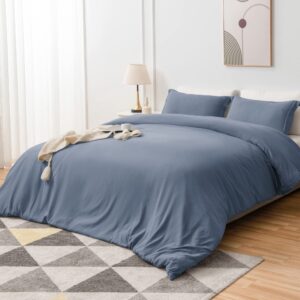 BEDELITE Navy Duvet Cover Set Twin Size - Super Soft Washed Microfiber Duvet Twin XL Comforter Cover-Hotel Collection Cozy Full Size Bedding Sets 3 Piece with Zipper Closure for All Season