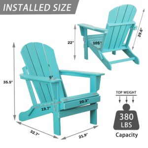 Betterhood Adirondack Chair, Folding Fire Pit Chair for Patio Garden Backyard Pool Deck Firepit and Beach, Blue