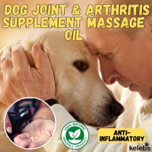 Kelebs Dog Joint Supplement Massage Oil | Pain Relief for Dogs | Dog Hip and Joint Supplement | Dog Arthritis Pain Relief | Active & Senior Dog Supplements | Organic Blend Essential Oils with Arnica