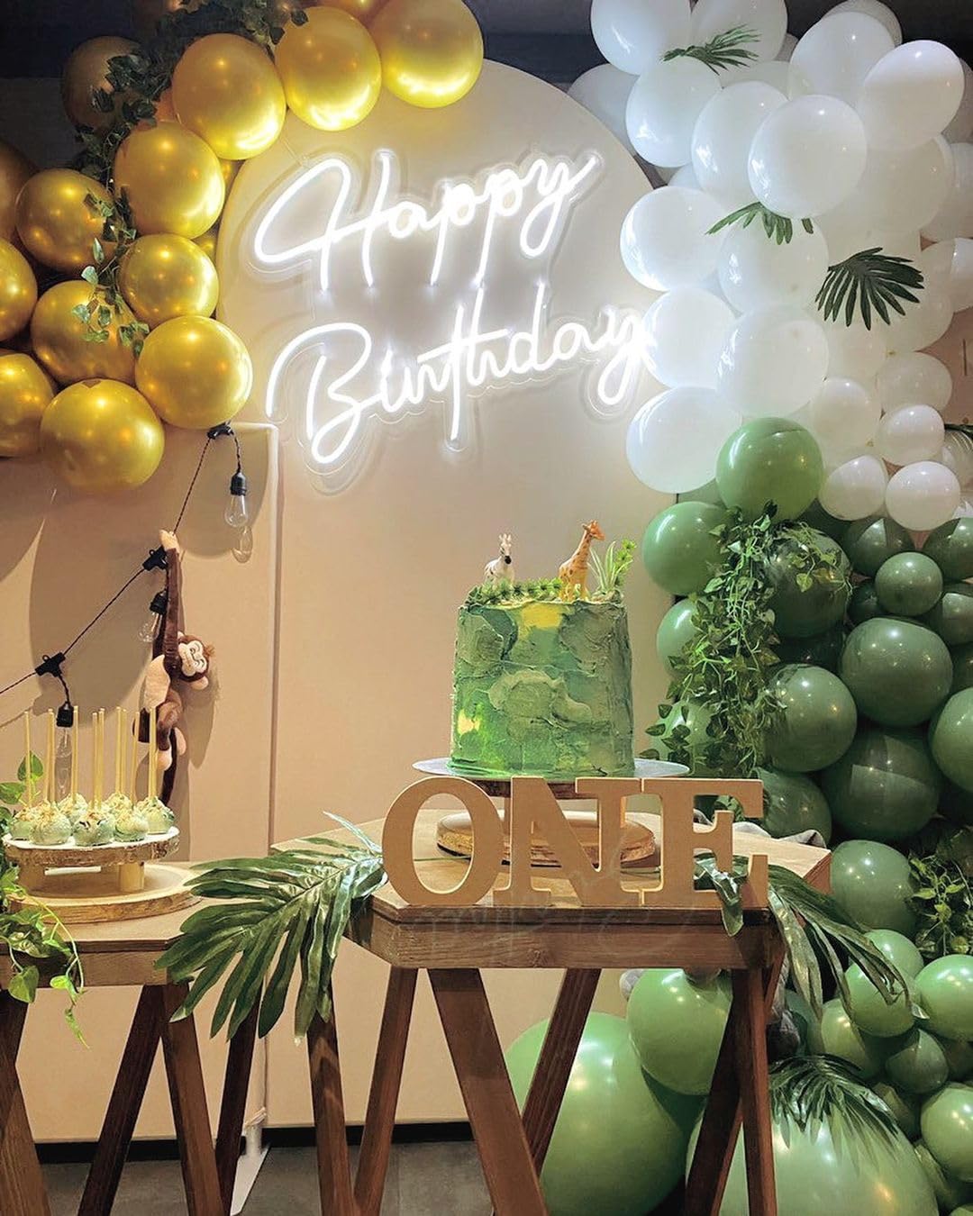 Sage Green Gold White Balloons Set, 50pcs 12 Inch Retro Sage Green Gold White Party Balloons Confetti Balloons with Ribbon for Birthday Wedding Baby Shower Graduation Eucalyptus Party Decorations