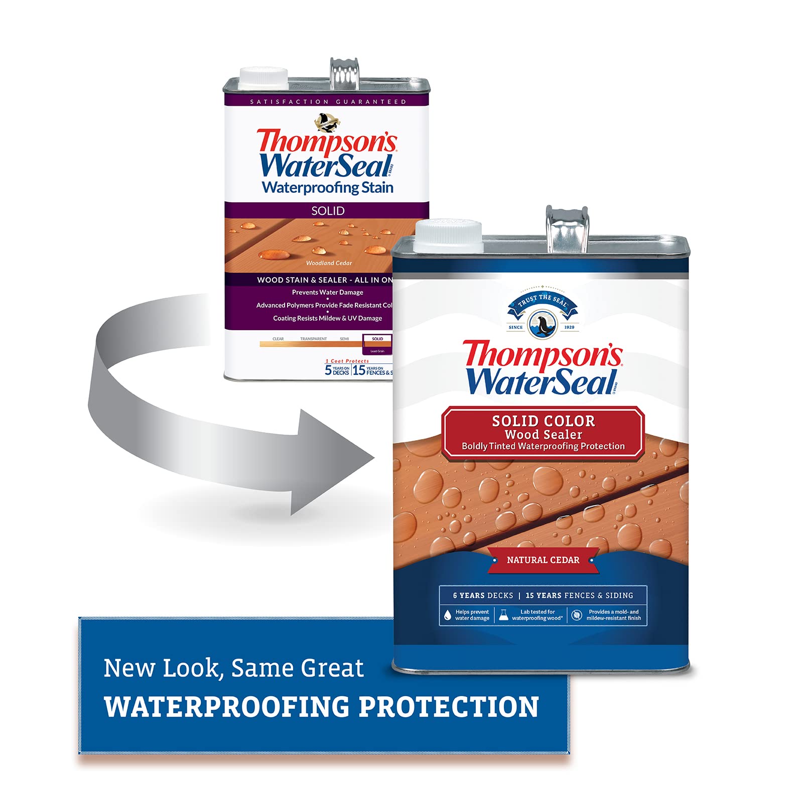 Thompson’s WaterSeal Solid Color Waterproofing Wood Stain and Sealer, Natural Cedar, 1 Gallon