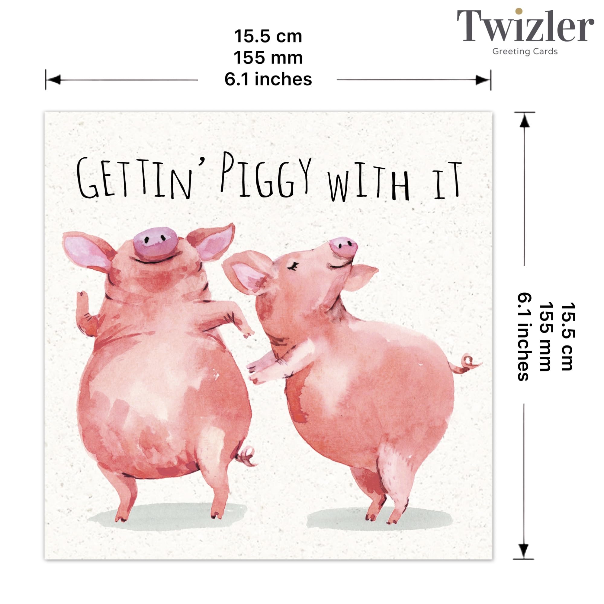 Twizler Funny Birthday Card Pigs – Funny Blank Card – Funny Card Birthday – Happy Birthday Card – Funny Birthday Card Men – Funny Birthday Card Women – Funny Birthday Card Him –Funny Birthday Card Her