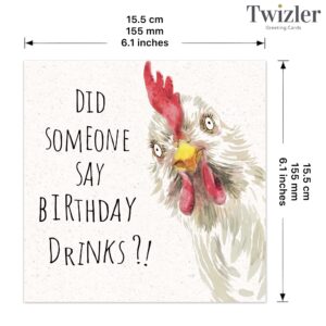 Twizler Funny Birthday Card Chicken – Funny Card Birthday – Happy Birthday Card – Funny Birthday Card Men – Funny Birthday Card Women – Funny Birthday Card For Him – Funny Birthday Card For Her