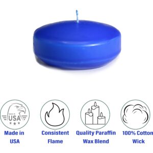 CandleNScent Unscented Floating Candles | Large 3 Inch - Fits in 3 Inch Vase and Above | Dark Blue | Floats On Water | Pack of 12