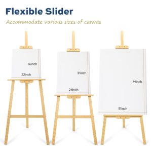 Finenolo Wooden Painting Easel, Adjustable Stand Easel for Canvas Wedding Signs, Holds up to 48", Art Easel for Adults Artist Beginners Students