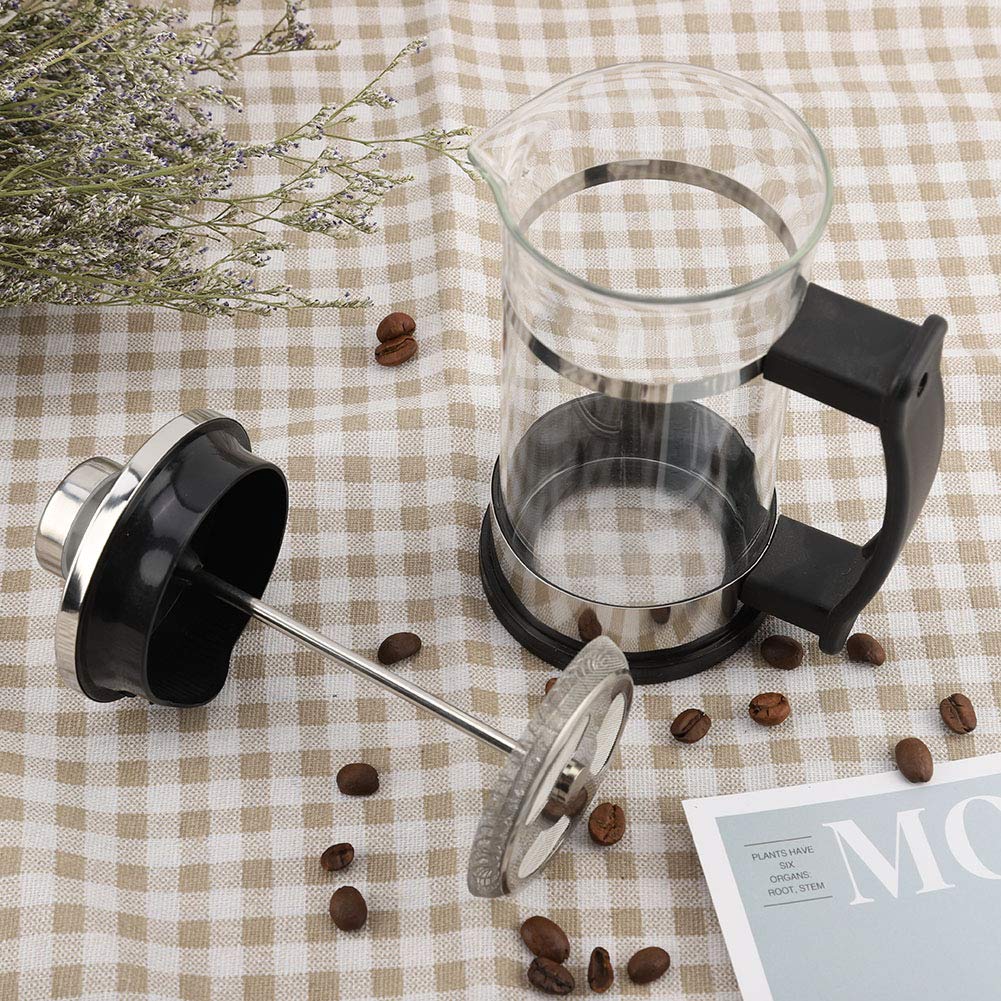 French Press Stainless Steel Espresso Maker, Plunger Coffee Maker, Espresso and Tea Maker with Filter, French Press Coffee Machine 11 x 7.2 x16.3cm