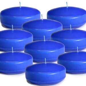 candlenscent unscented floating candles | large 3 inch - fits in 3 inch vase and above | dark blue | floats on water | pack of 12